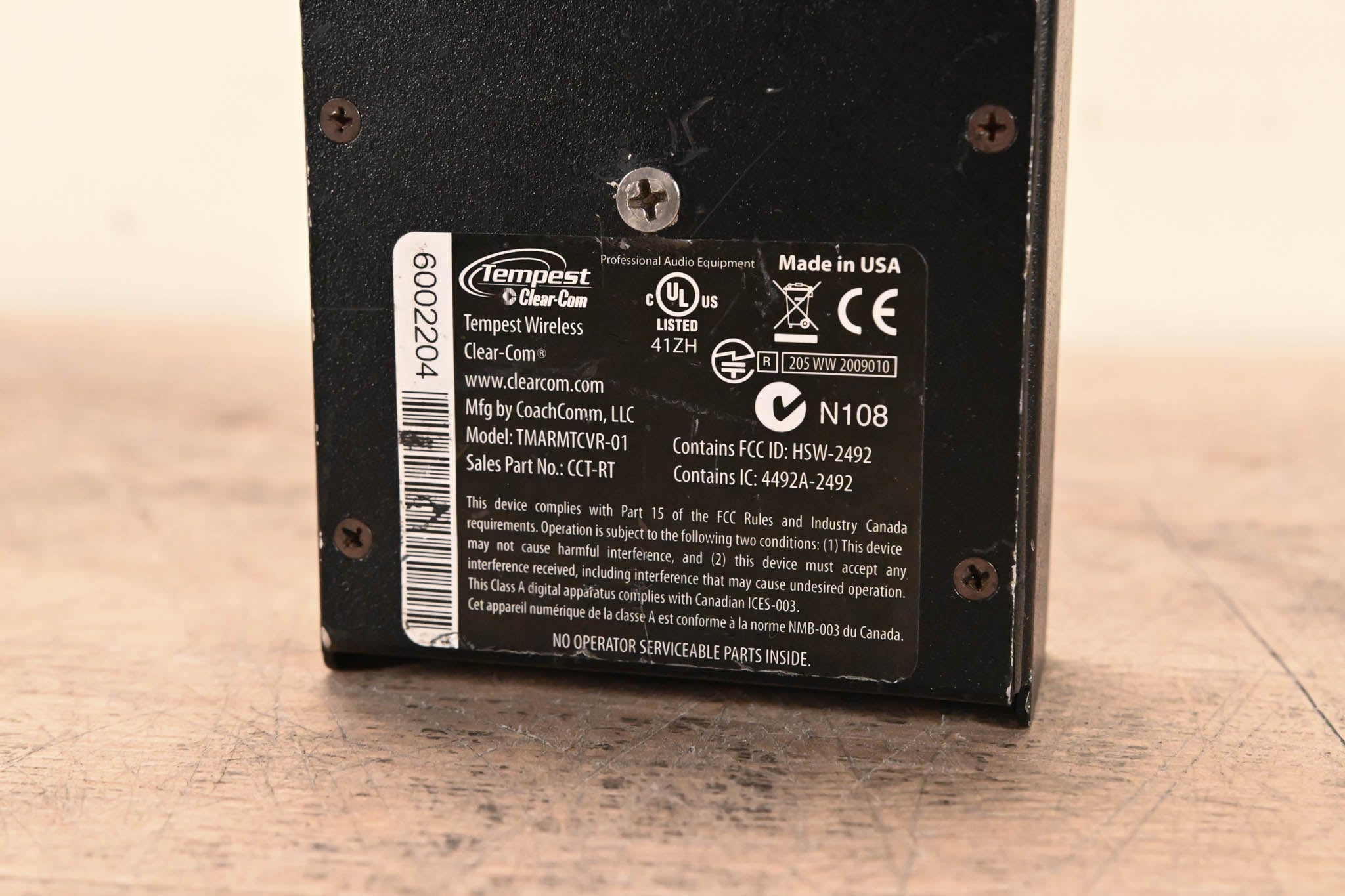 Clear-Com Tempest 2400 CCT-RT 2.4GHz Remote Wireless Transceiver Base