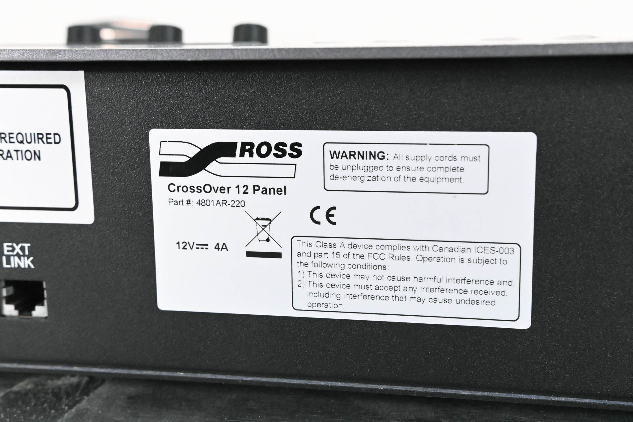 Ross CrossOver 12 12-Input HD Production Switcher (NO POWER SUPPLY)