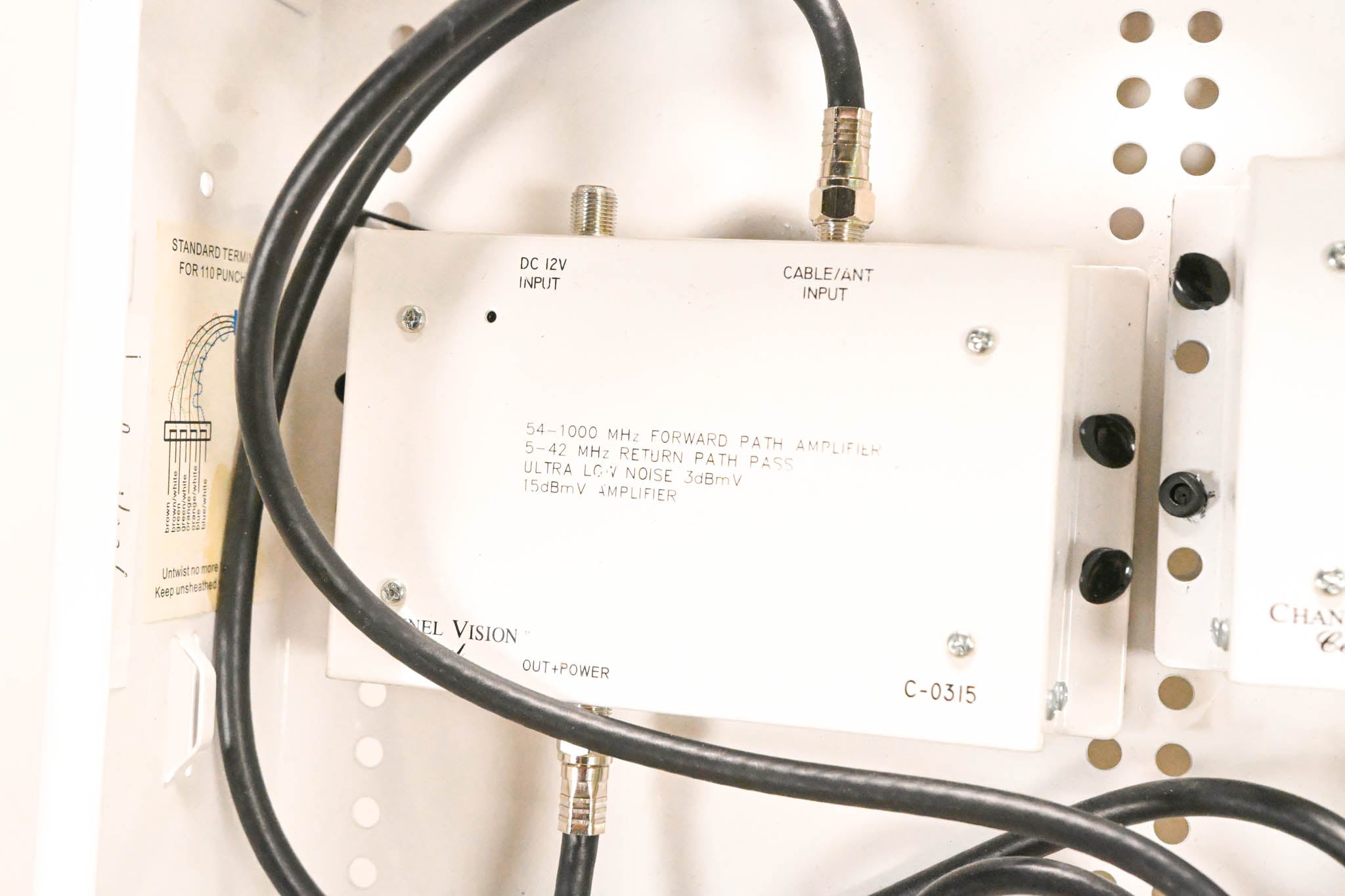 Channel Vision DP-3/12-II Amplified RF Coax Distribution Panel
