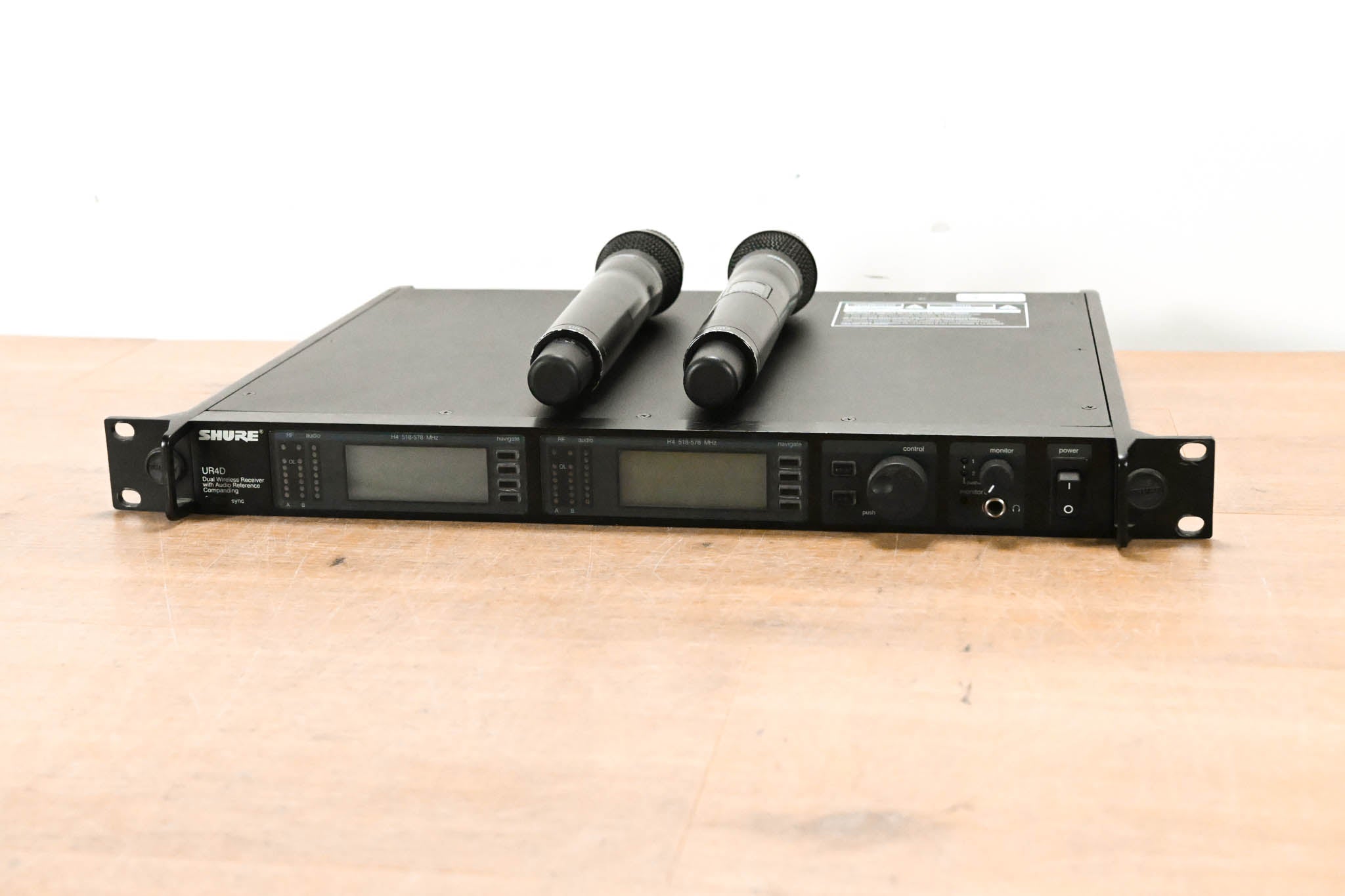Shure UR4D Wireless Receiver w/ two UR2/SM87A Handheld Transmitters - H4
