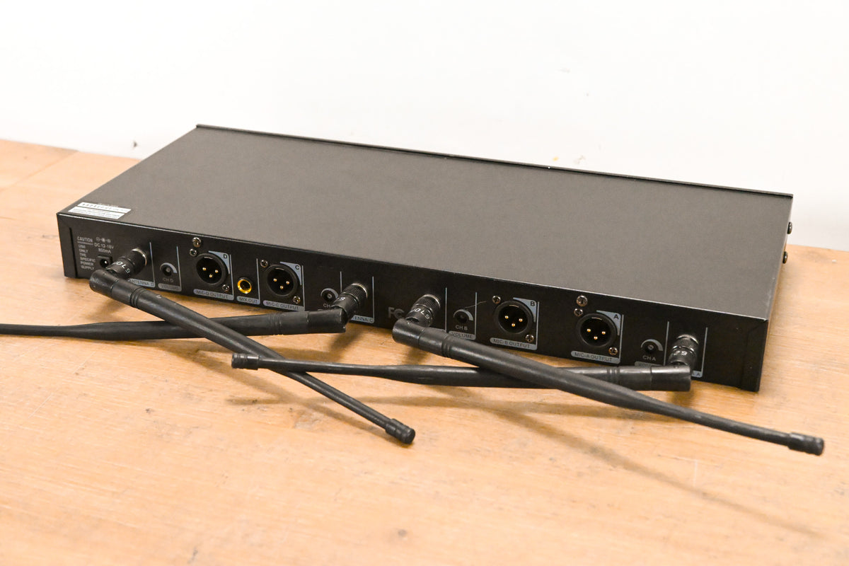 GTD Audio G-787 PLL Pro Wireless Mic Receiver w/ 4 Beltpacks (NO PSU)