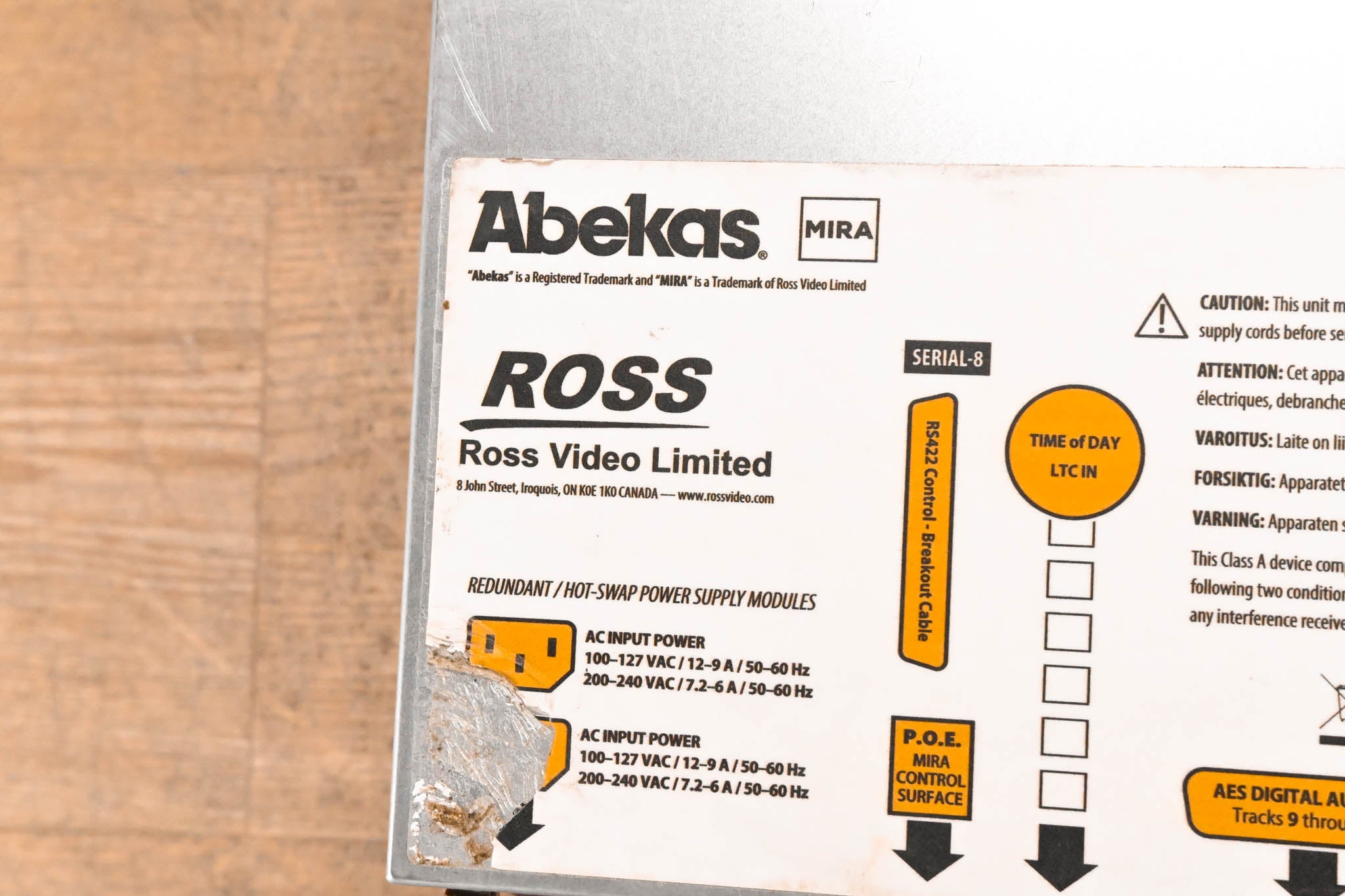 Ross Abekas Mira Replay System w/ 12× 600GB SAS HDDs