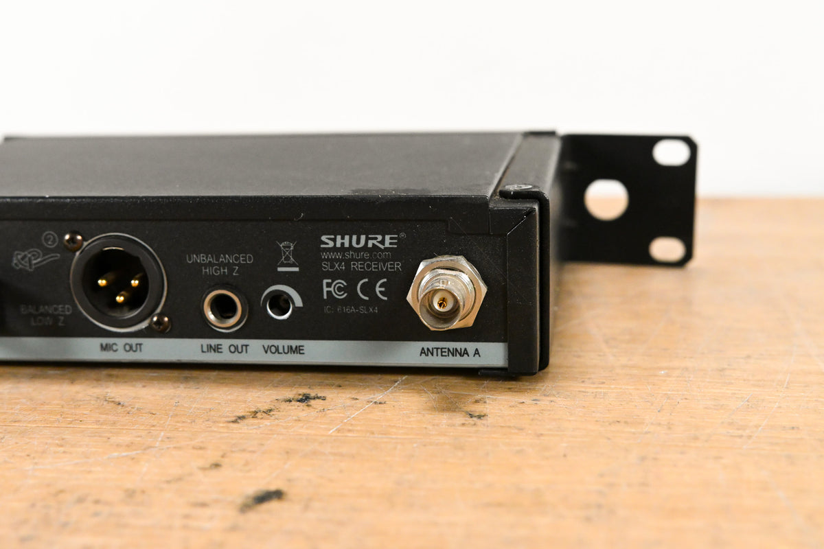 Shure SLX4 Wireless Receiver - H5 Band: 518-542 MHz (NO POWER SUPPLY)