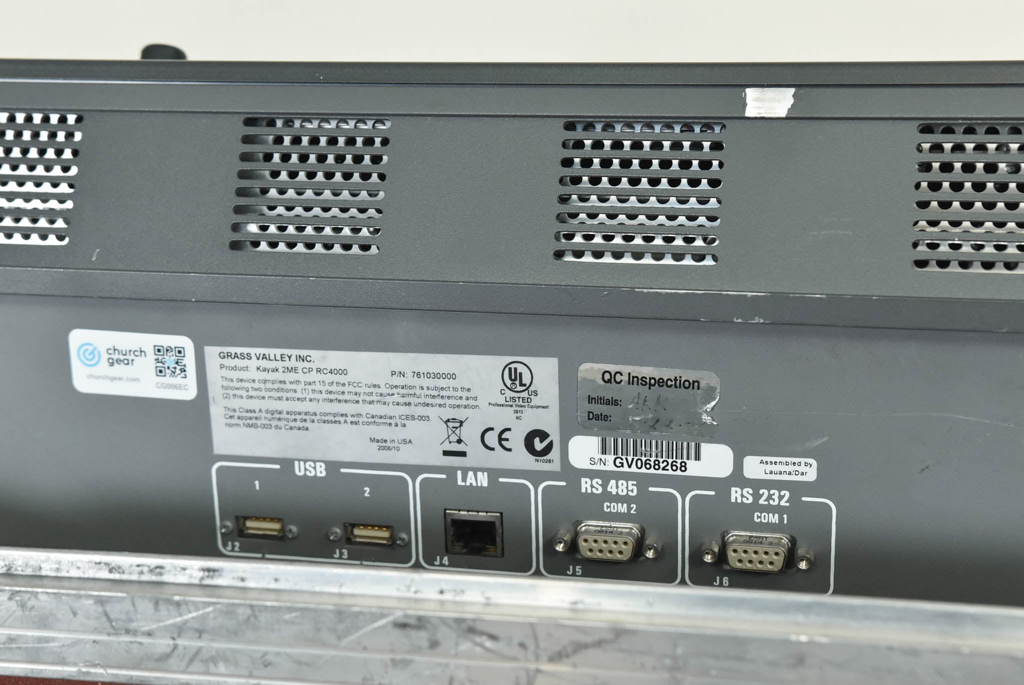 Grass Valley Kayak 2ME CP RC400 Control Panel with Case