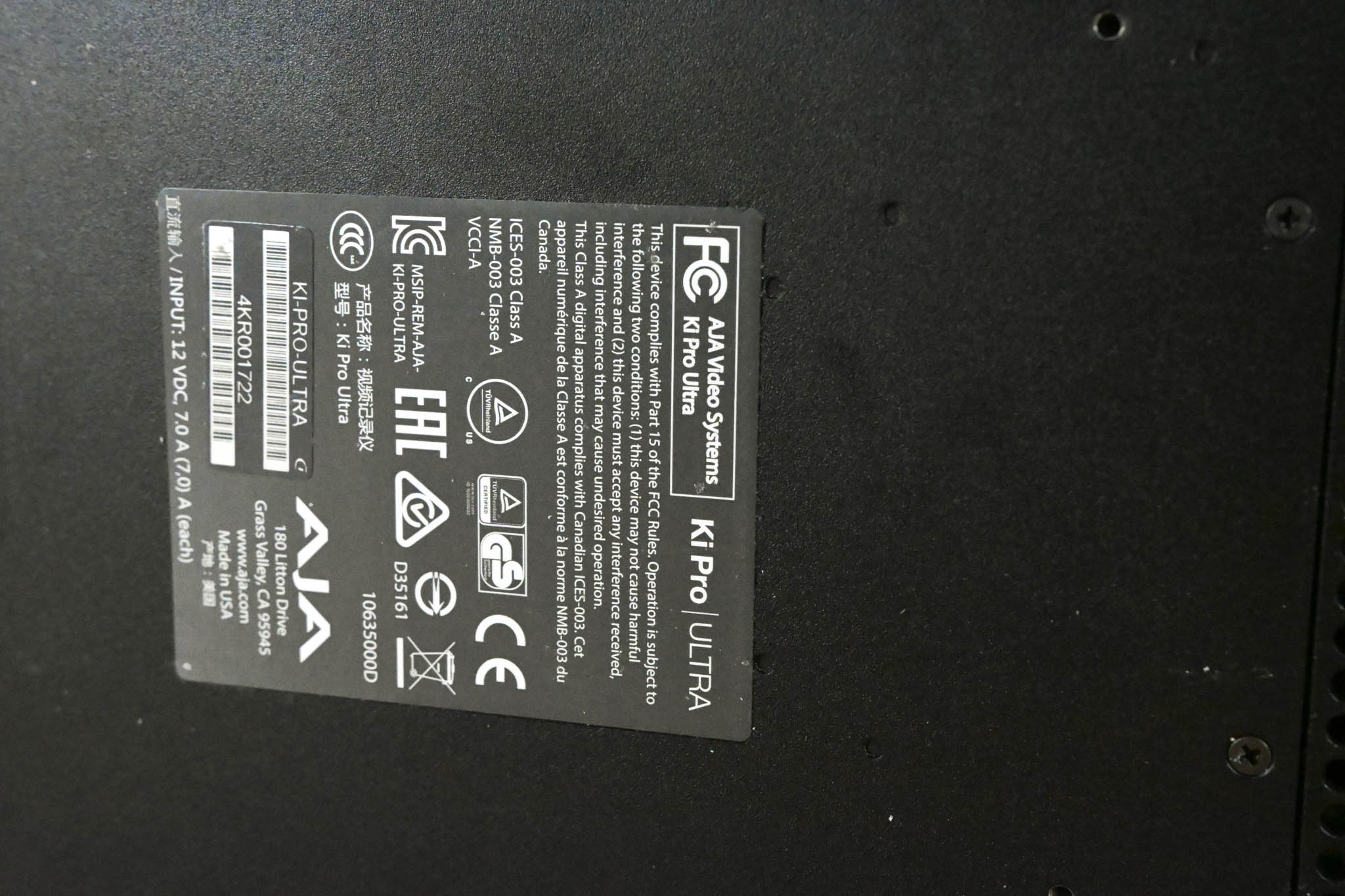 AJA Ki Pro Ultra File Based Recorder/Player (NO POWER SUPPLY)