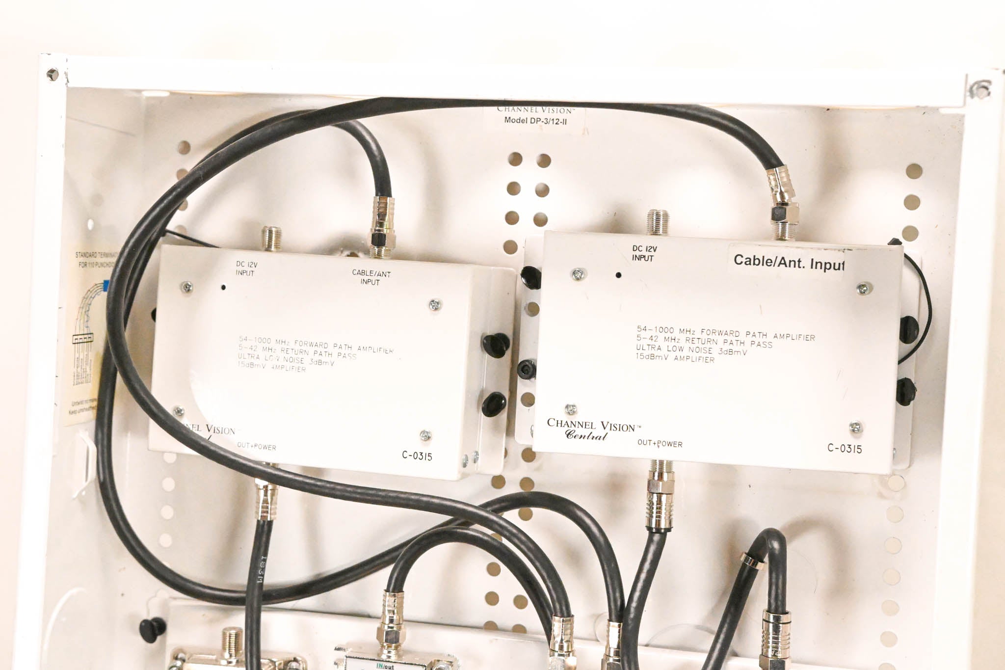 Channel Vision DP-3/12-II Amplified RF Coax Distribution Panel