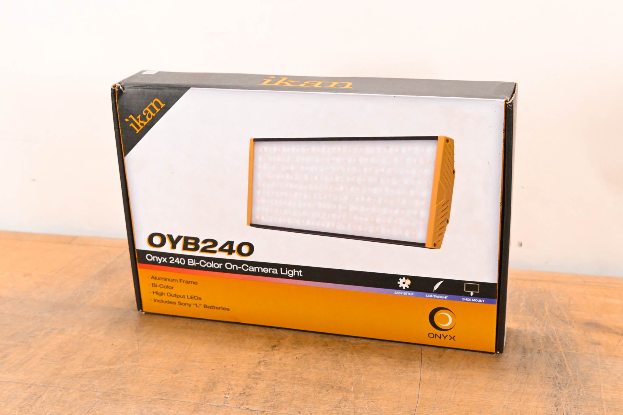 Ikan OYB240 Onyx 240 Bi-Color On-Camera LED Light w/ Accessories