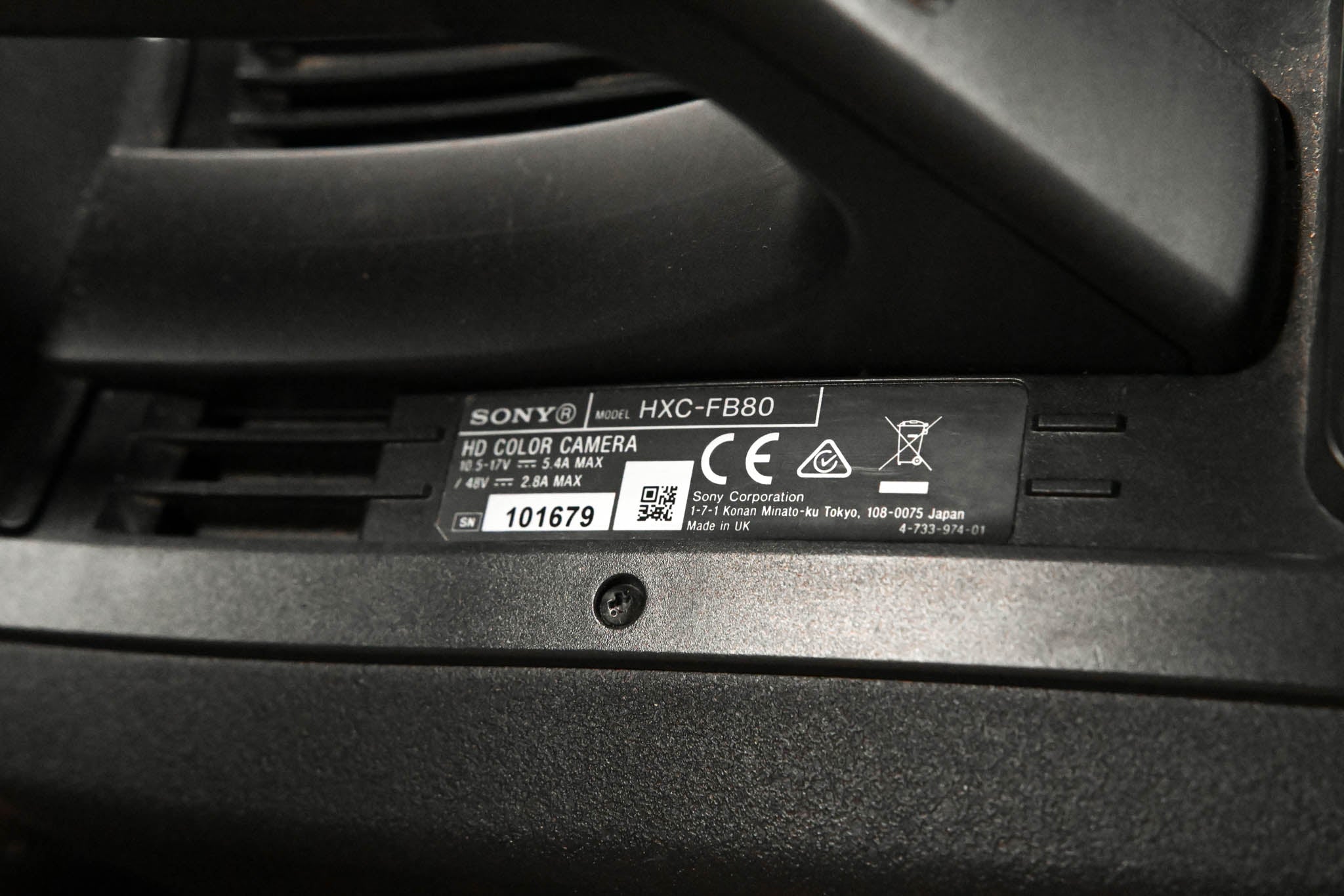 Sony HXC-FB80 Full HD Studio Camera Body