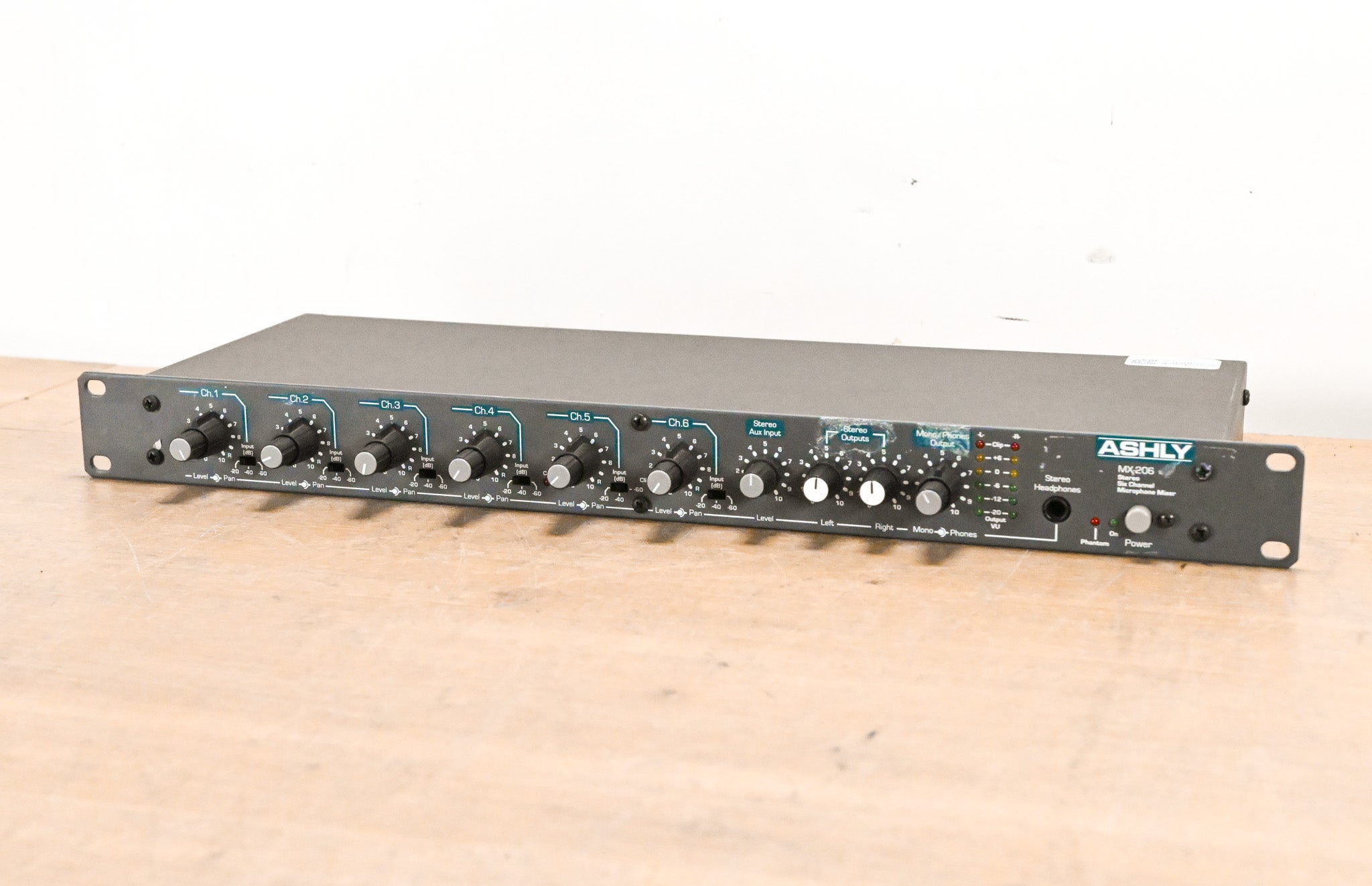 Ashly MX-206 Rack-Mountable 6-Channel, Stereo Microphone Mixer