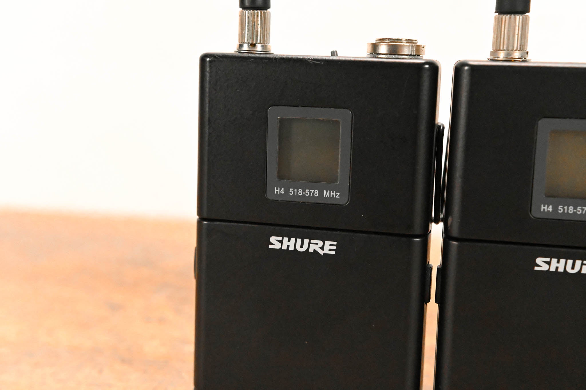 Shure UR4D Wireless Receiver w/ two UR1 Bodypack Transmitters - H4 Band