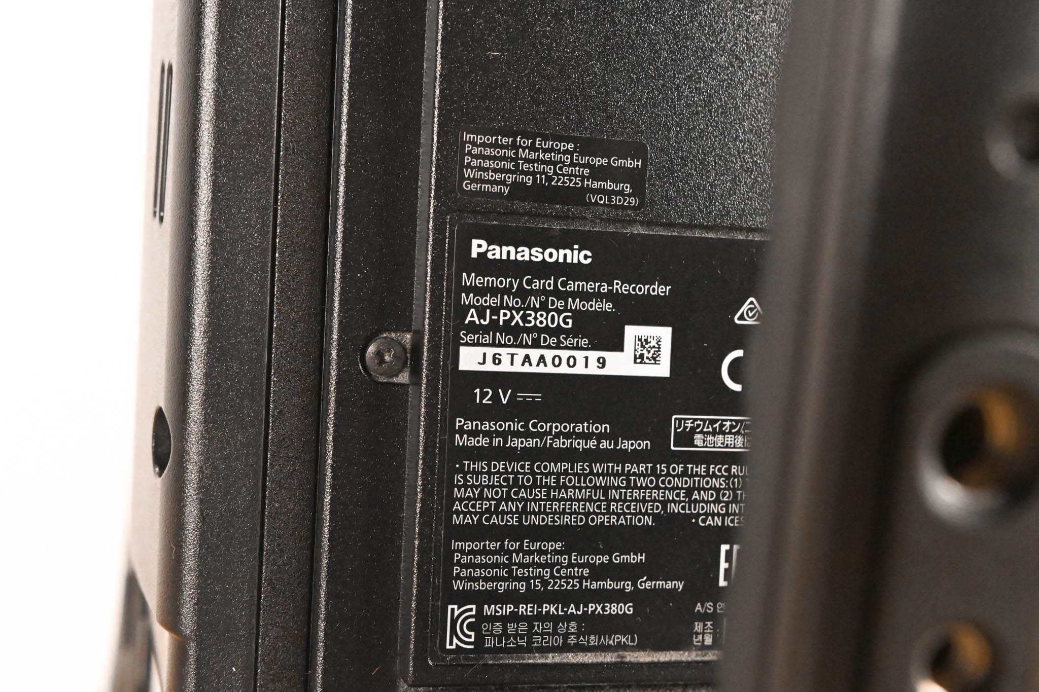 Panasonic AJ-PX380G 1/3" AVC-ULTRA Shoulder Mount Camcorder