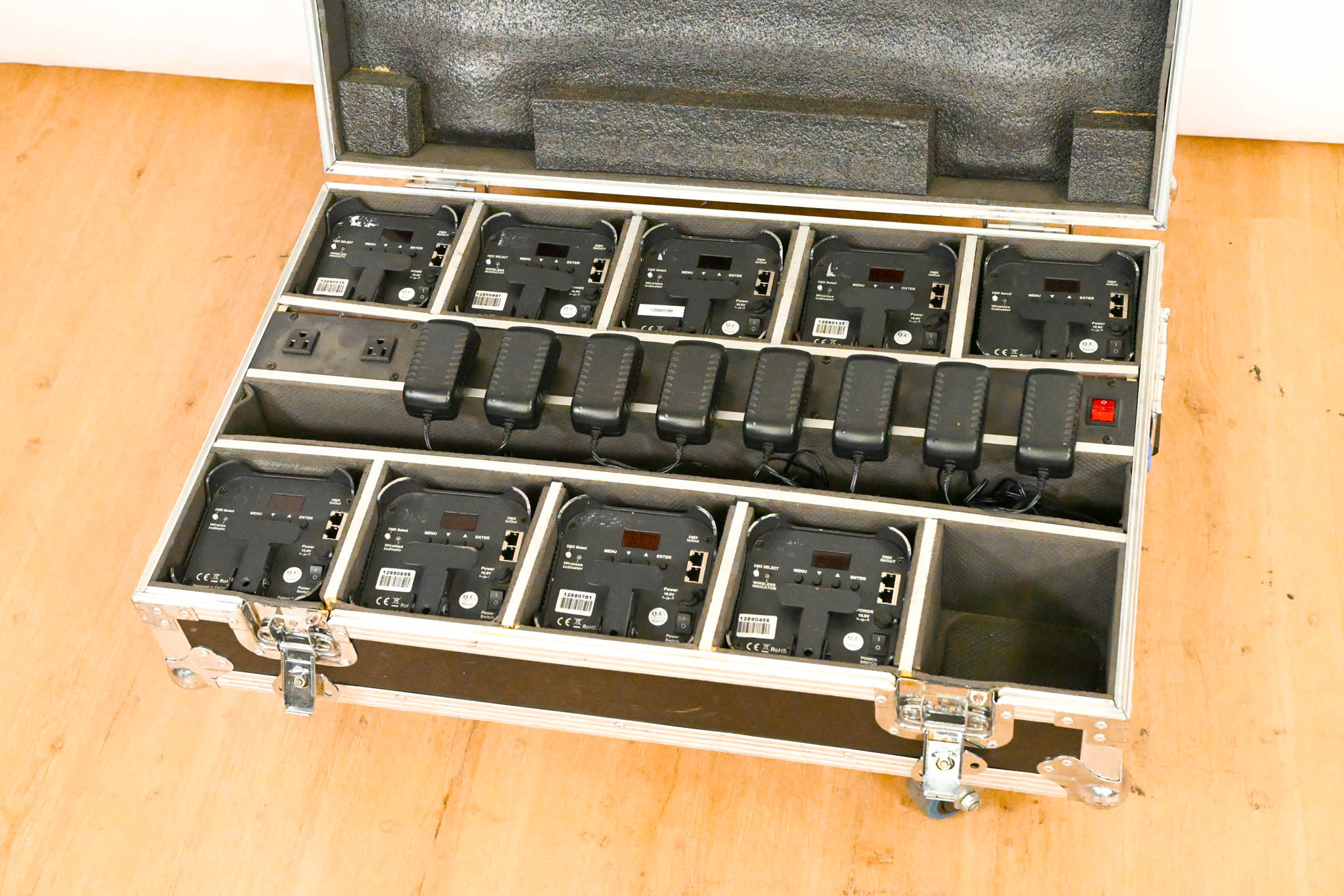 JMAZ Lighting MAD PAR HEX 4S 9x Battery LED Uplights w/ Charging Case