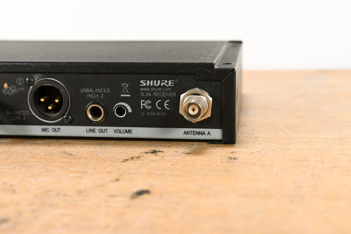 Shure SLX4 Wireless Receiver - H5 Band: 518-542 MHz (NO POWER SUPPLY)