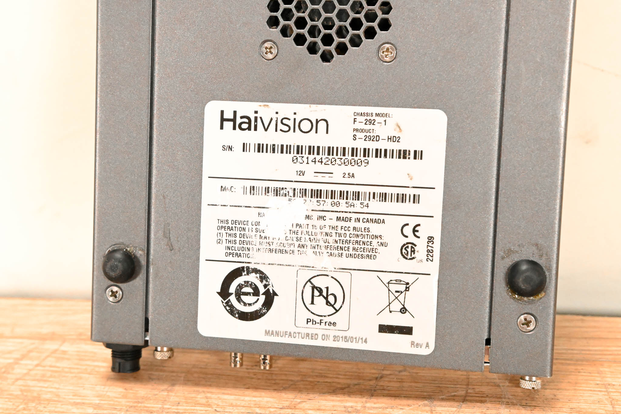 HaiVision S-292D-HD2 Makito X Dual Decoder Appliance (NO POWER SUPPLY)