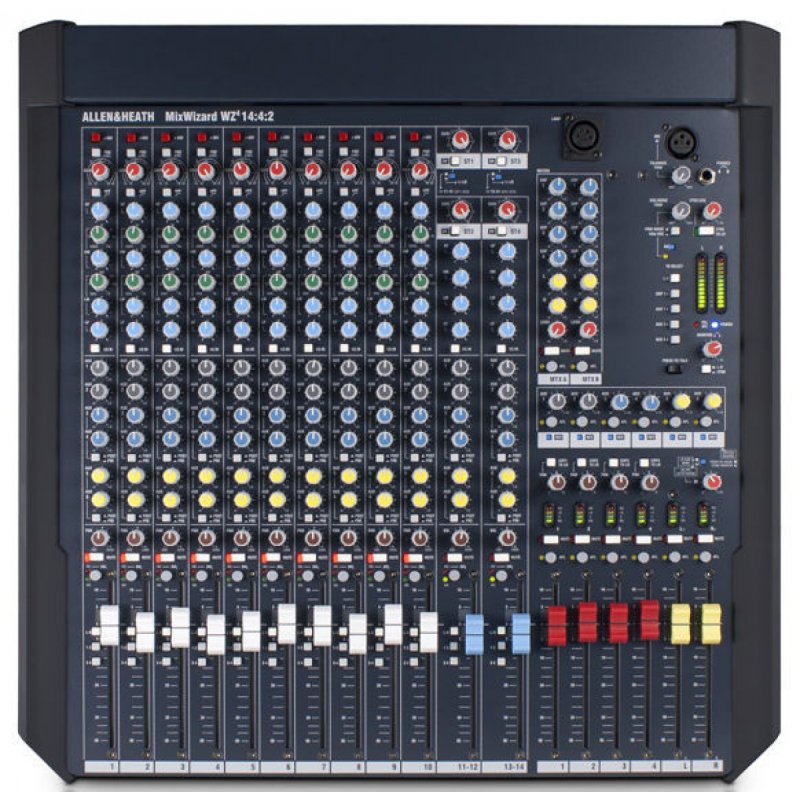 10 Mic Line + 2 stereo rack mount mixer, 6 aux sen