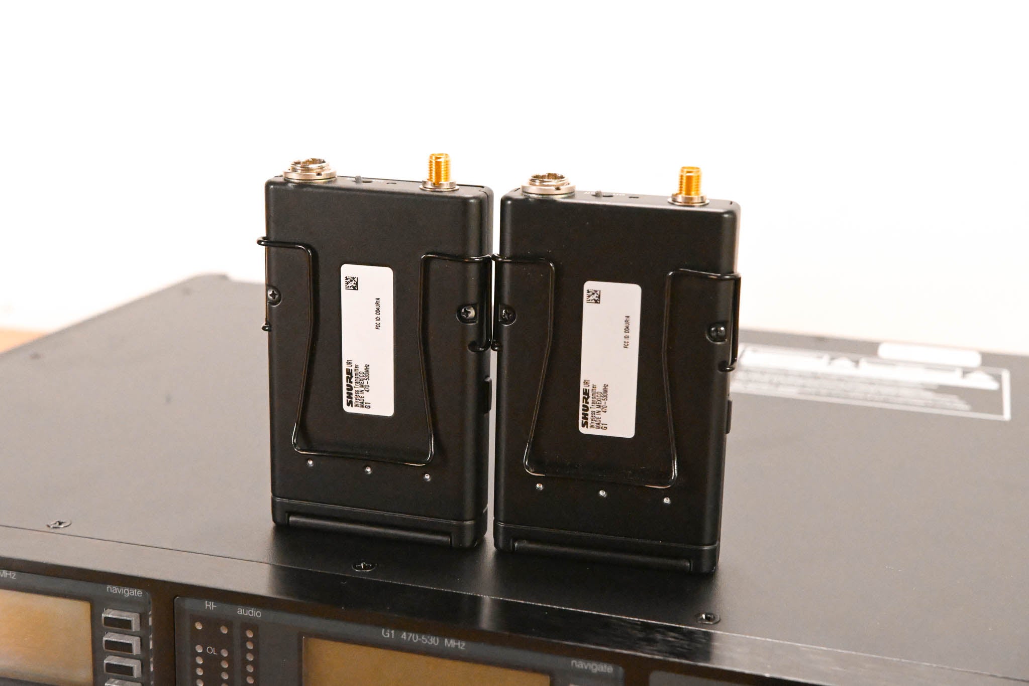 Shure UR4D+ Dual Wireless Receiver with two UR1 Bodypacks - G1 Band