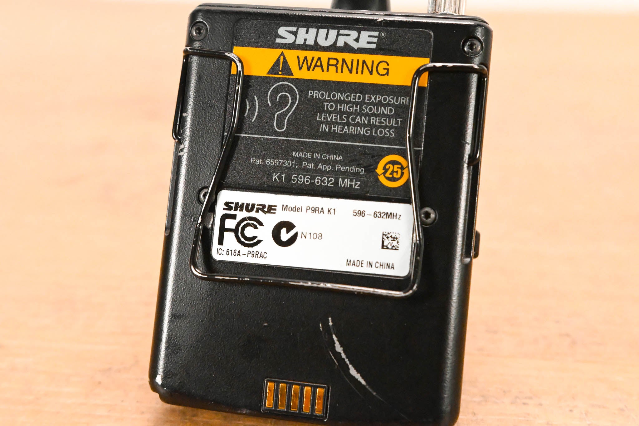 Shure P9RA-K1 Wireless Bodypack Receiver - K1 Band: 596-632 MHz