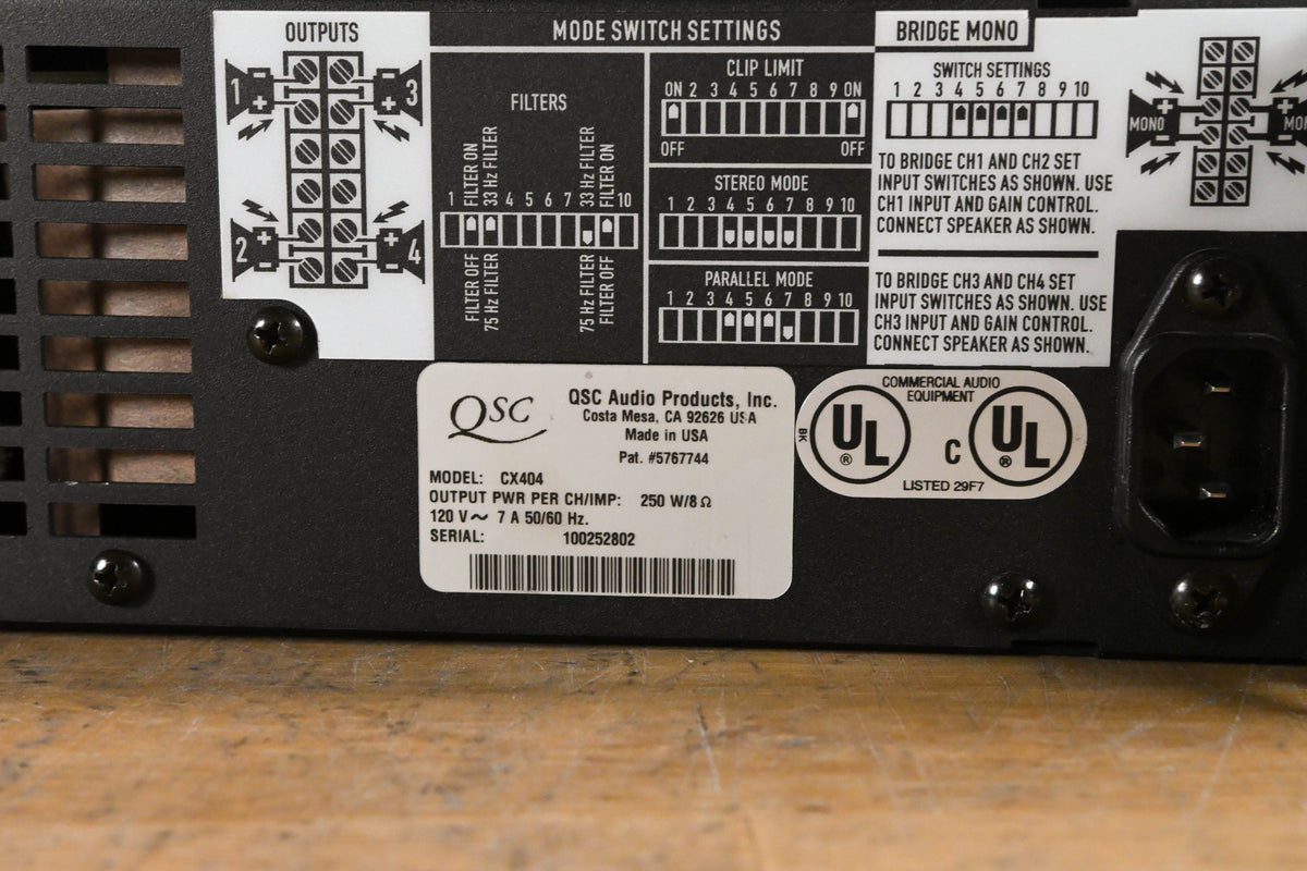 QSC CX404 400W 4-Channel Power Amplifier