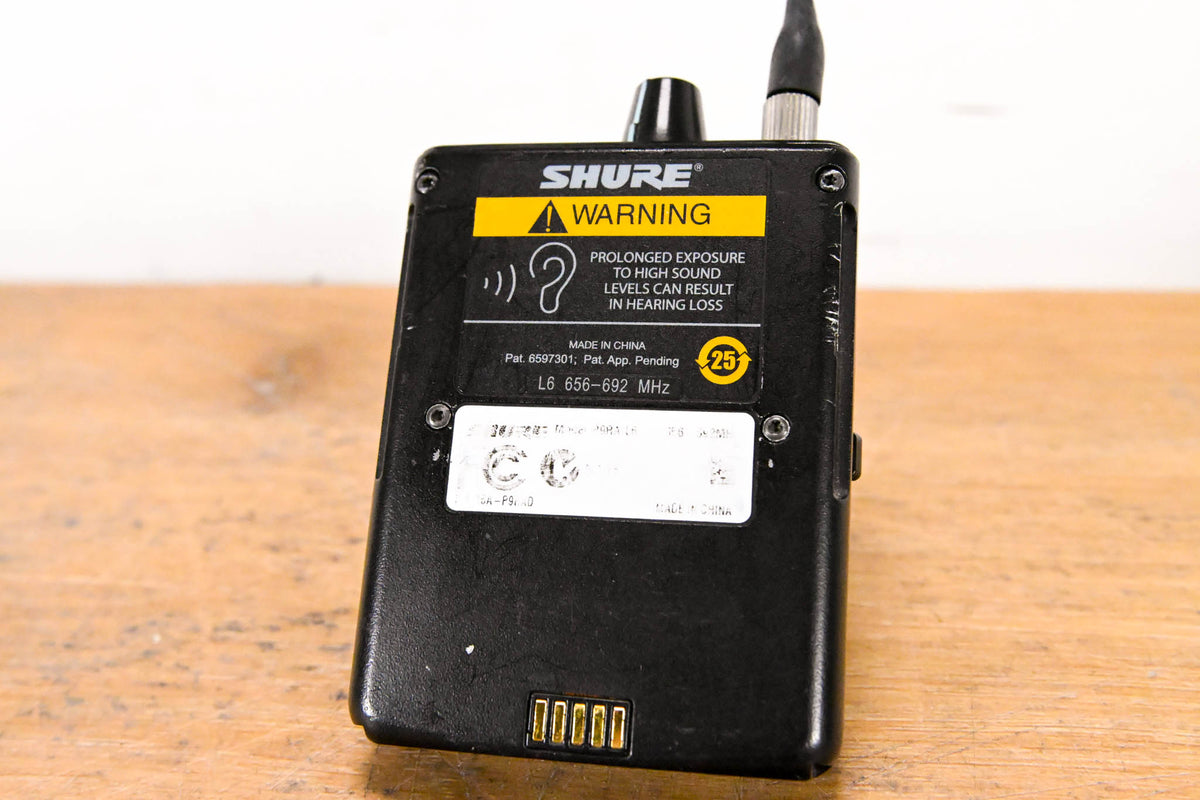Shure P9RA-L6 Wireless Bodypack Receiver - L6 Band: 656-692 MHz
