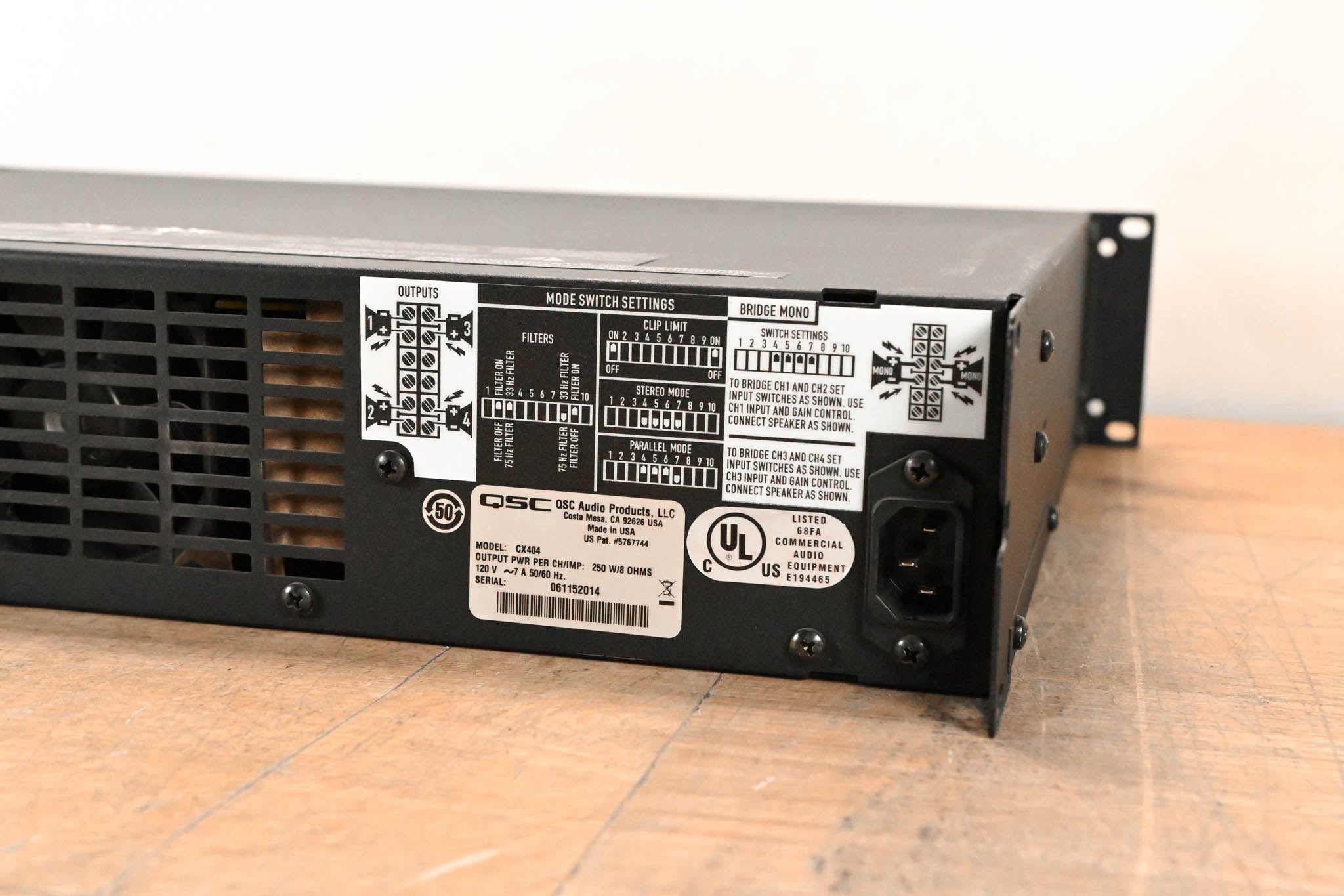 QSC CX404 400W 4-Channel Power Amplifier