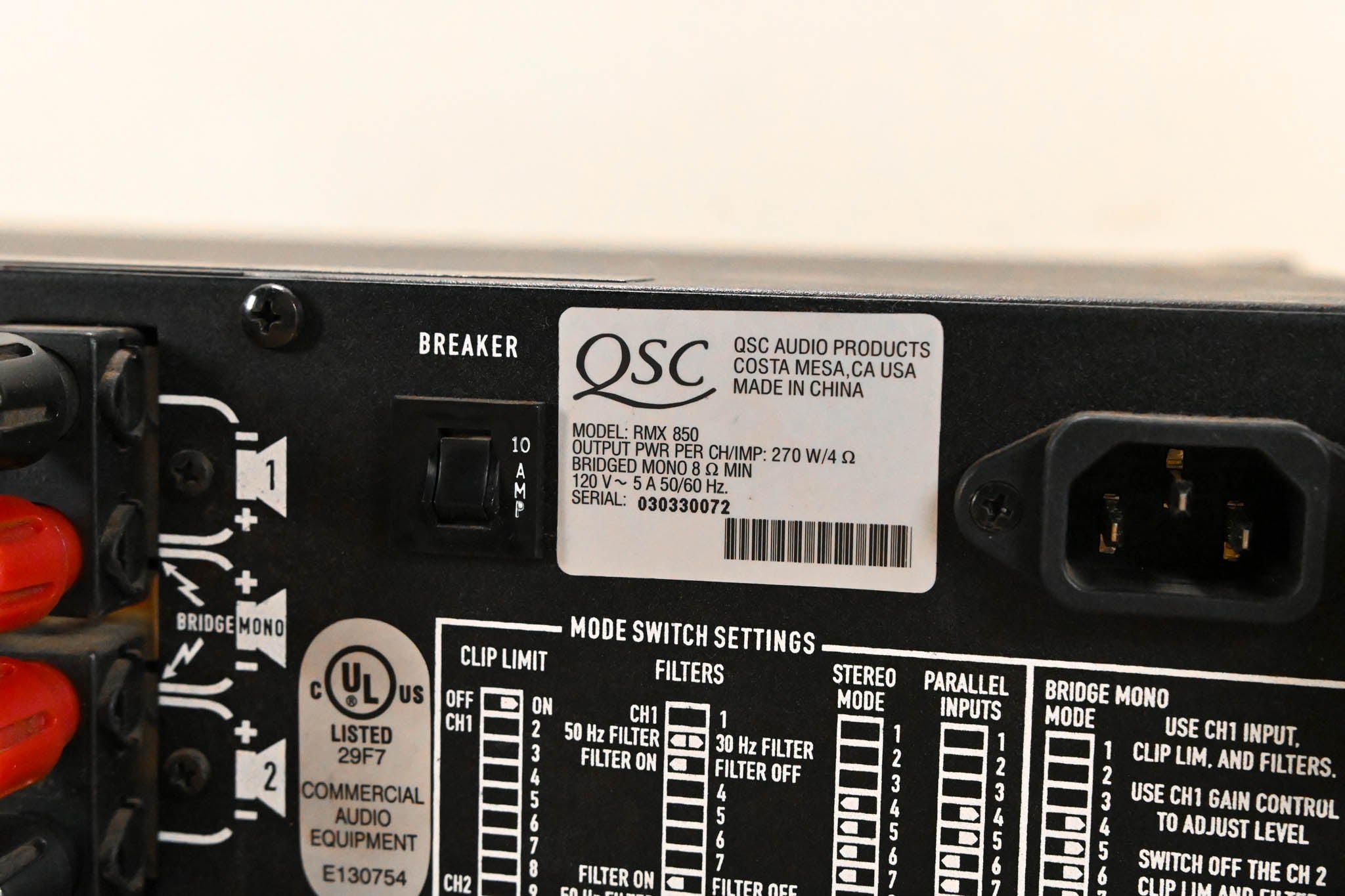 QSC RMX850 2-Channel Power Amplifier
