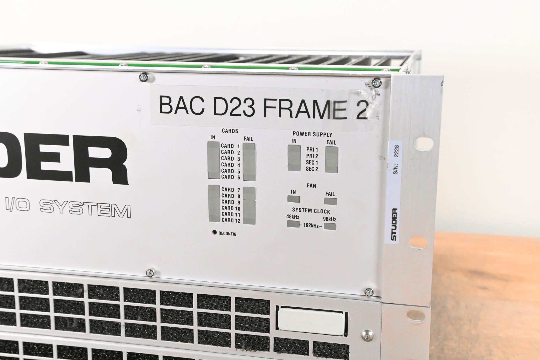 Studer D23m I/O System w/ A-Link HD Card, Fan Module, and Filter Module