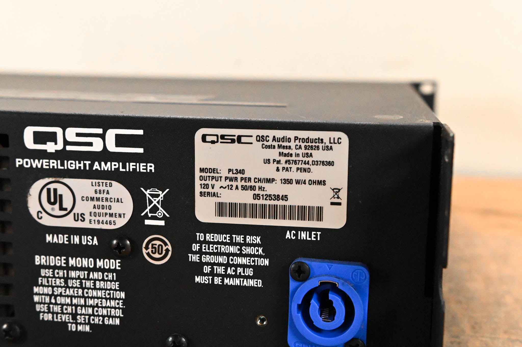 QSC PL340 Powerlight 3 Series 2-Channel Power Amplifier