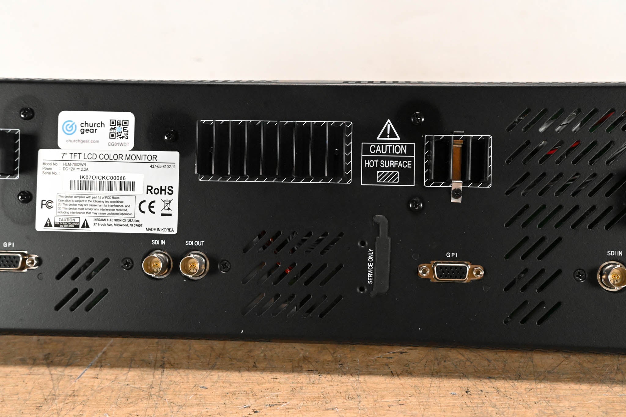 Ikegami HLM-7002WR 7" Dual HDTV/SDTV Multi-Format LCD Monitor (NO PSU)
