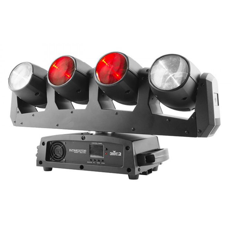 FIVE RGBW moving heads on a single rotating bar!