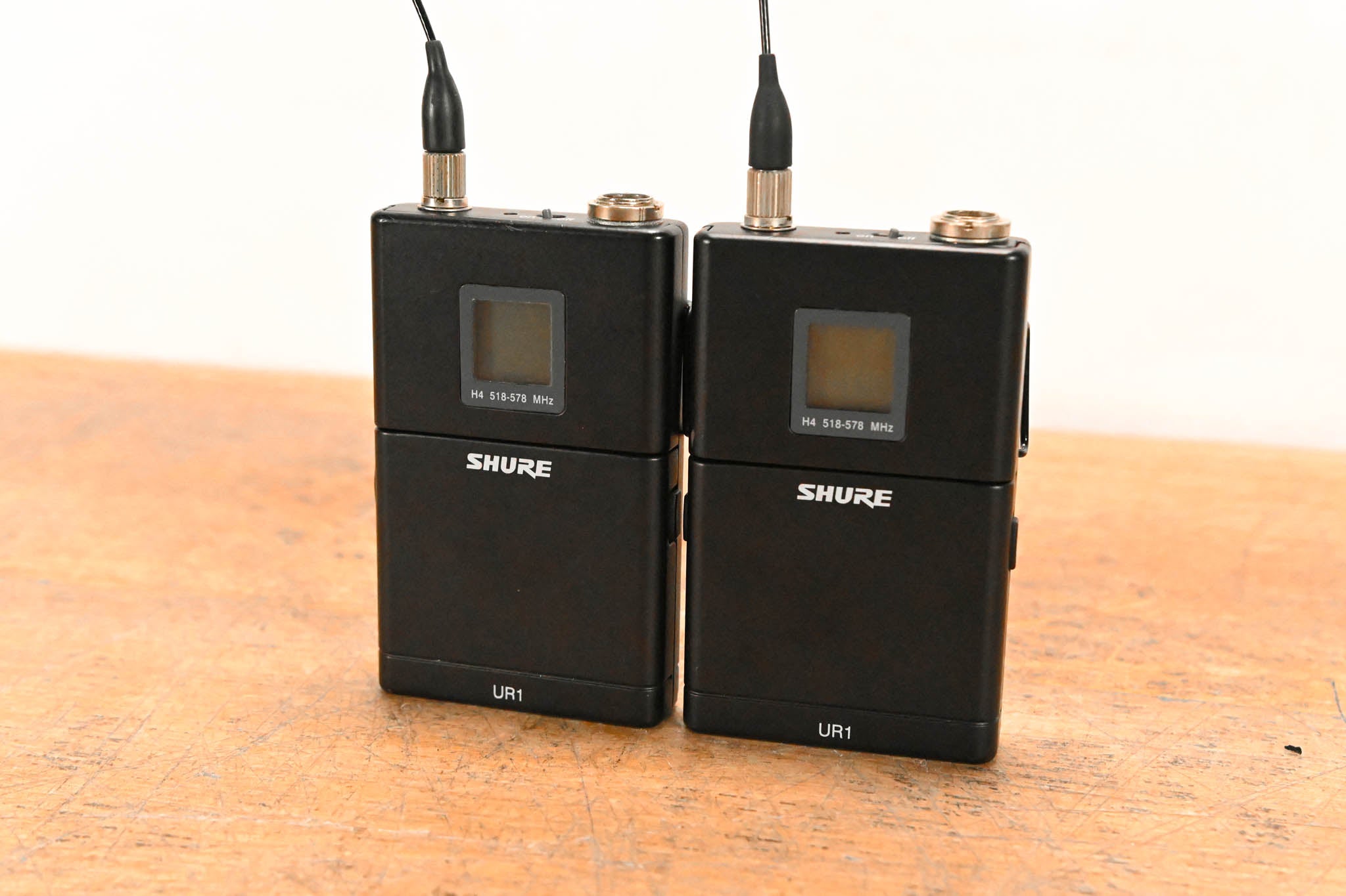 Shure UR4D Wireless Receiver w/ two UR1 Bodypack Transmitters - H4 Band