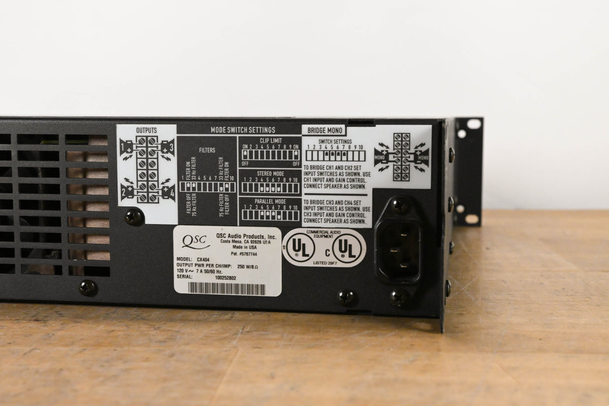 QSC CX404 400W 4-Channel Power Amplifier