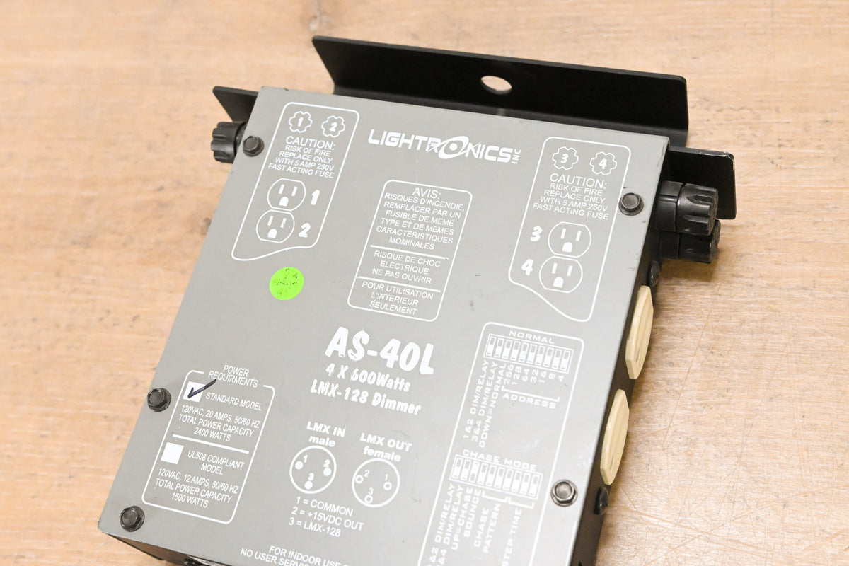 Lightronics AS-40L 4-Ch Portable Dimmer w/ LMX-128, 600W per Channel