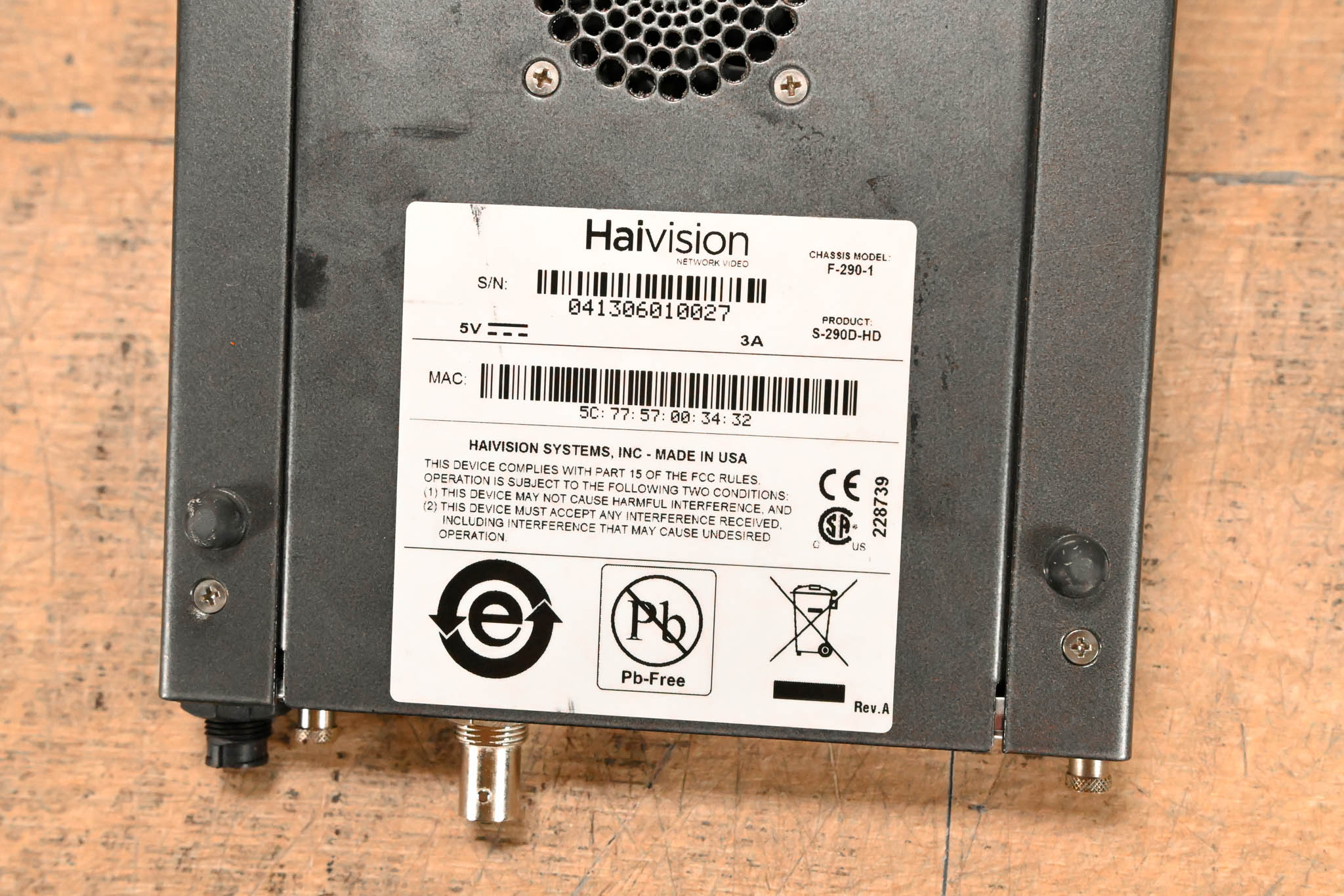 HaiVision Makito S-290D-HD HD H.264 IP Video Decoder (NO POWER SUPPLY)