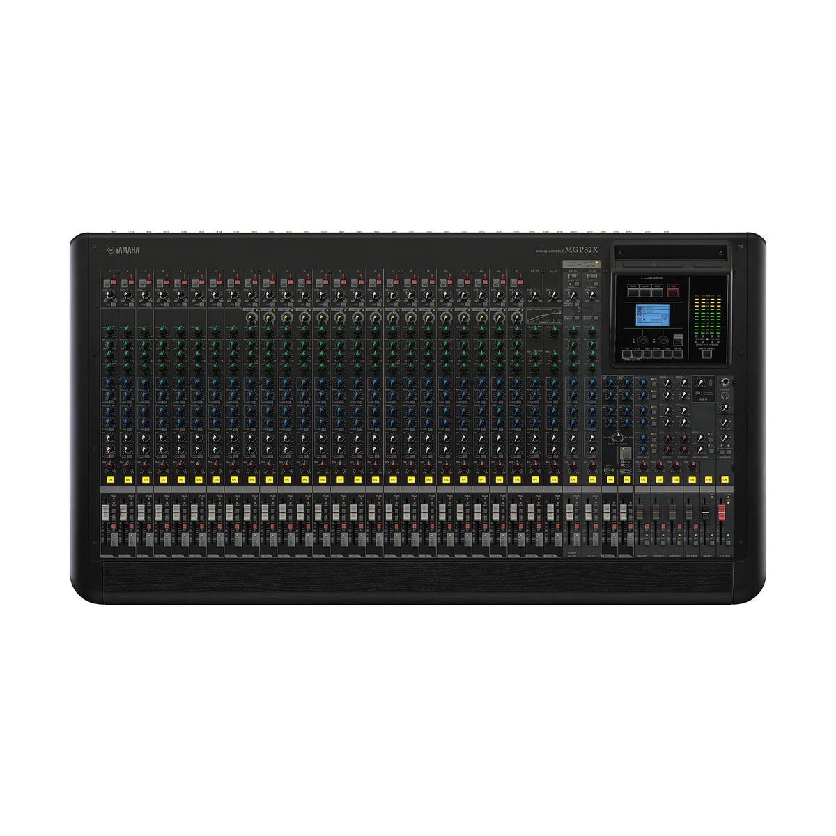 32-Input (24 XLR), 4-bus mixer, 16 channels of 1-knob compression, dual FX - SPX and REV-X, direct USB 2 track recording/playback