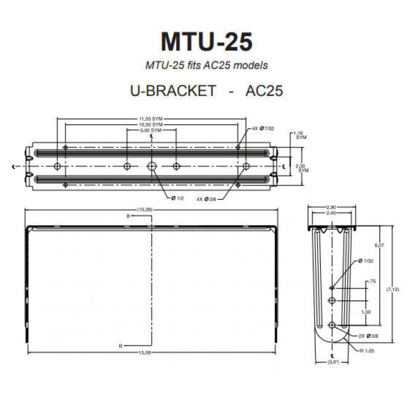 U Bracket for AC25 Ultra Compact Two Way Loudspeak
