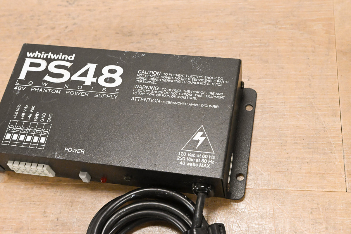 Whirlwind PS48 Low Noise 48v Phantom Power Supply