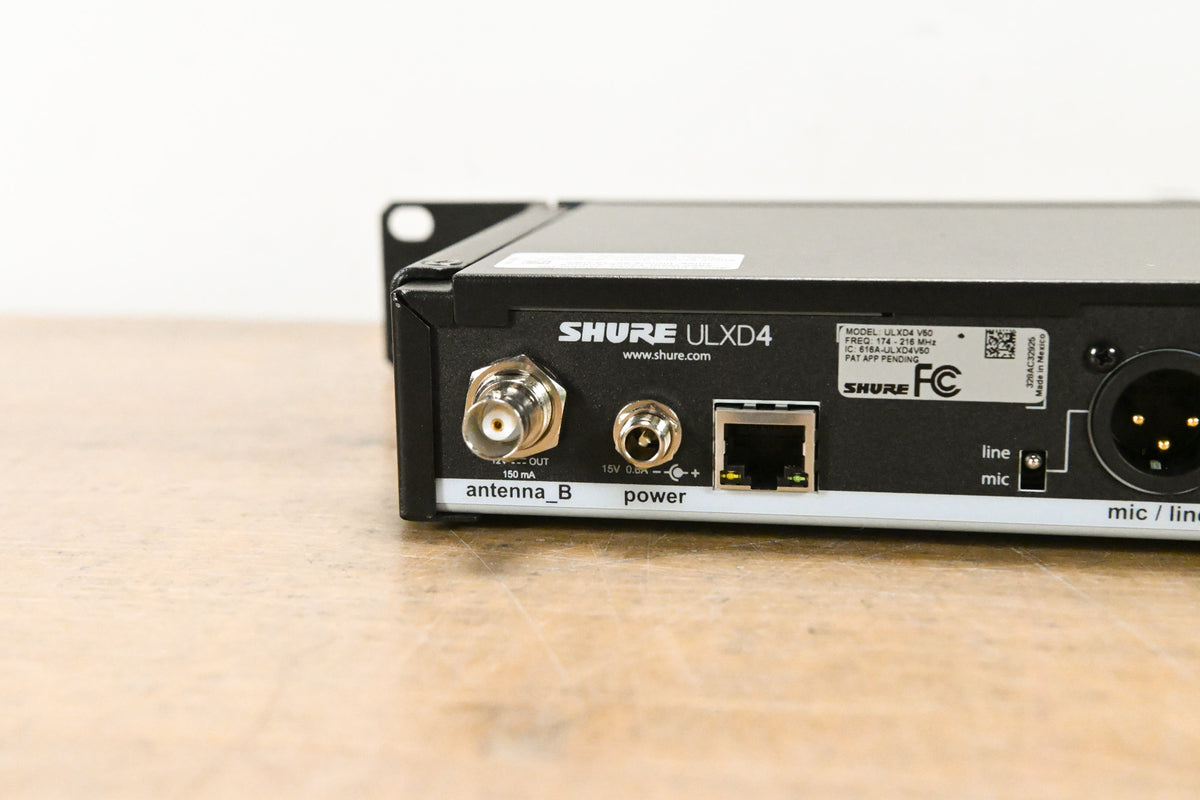 Shure ULXD4 Digital Wireless Receiver - V50 Band: 174-216 MHz (NO PSU)