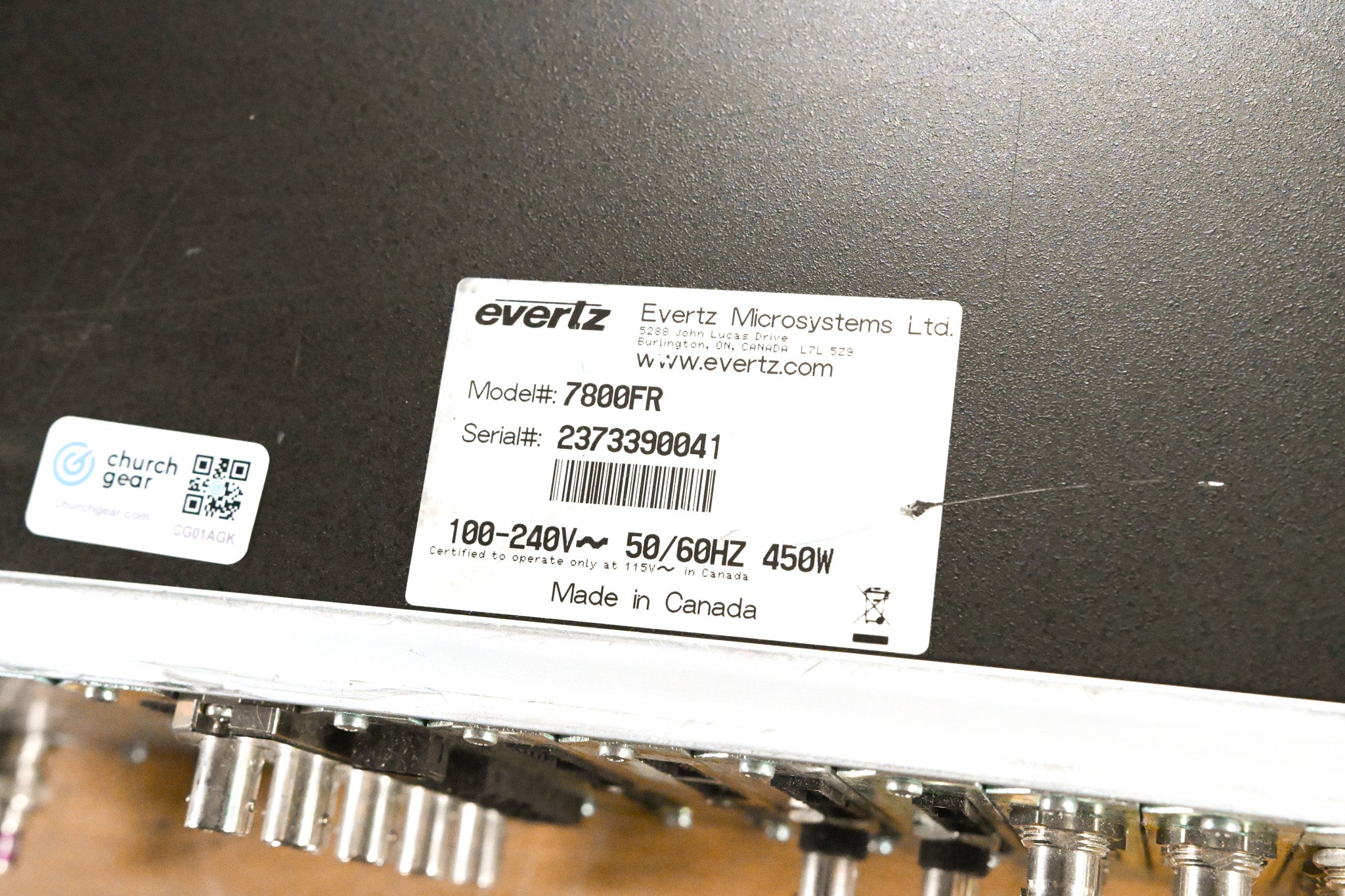 Evertz 7800FR 3RU Rackmount MultiFrame with Cards