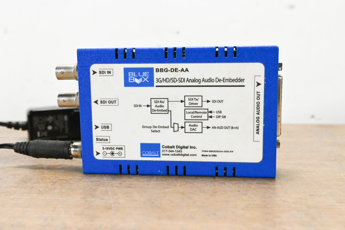 Cobalt Blue Box BBG-DE-AA 3G/HD/SD-SDI Analog Audio De-Embedder