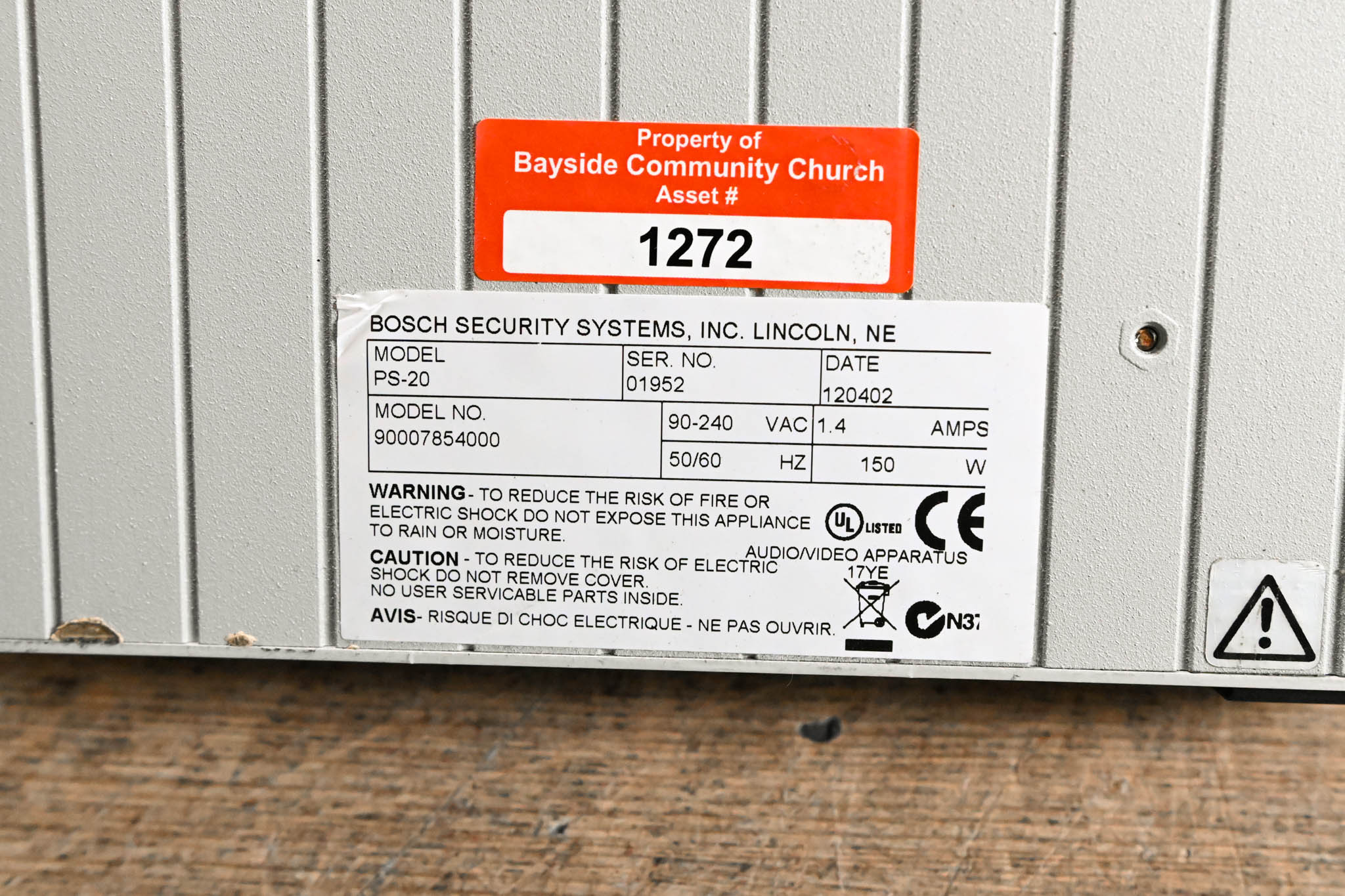 RTS PS-20 Intercom Power Supply