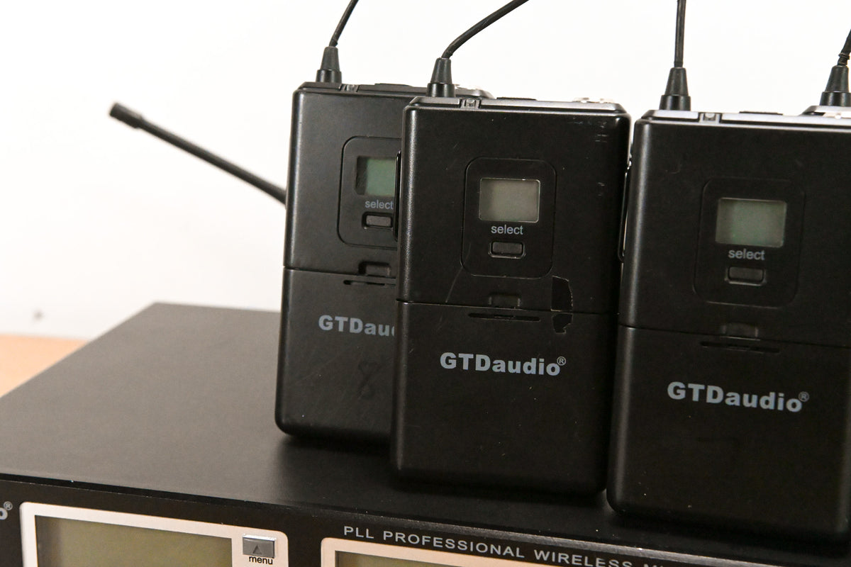 GTD Audio G-787 PLL Pro Wireless Mic Receiver w/ 4 Beltpacks (NO PSU)