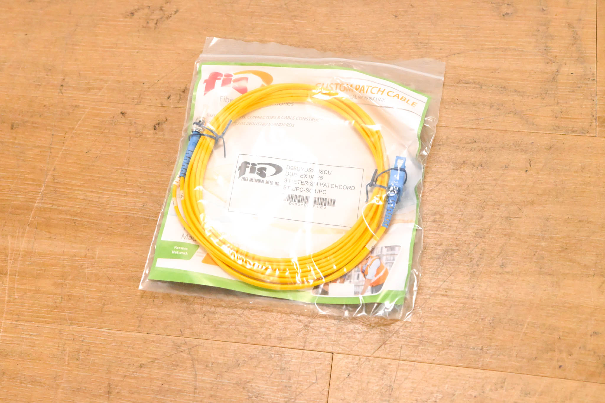 FIS ST/UPC-SC/UPC Duplex Single Mode Fiber Cable - 3m