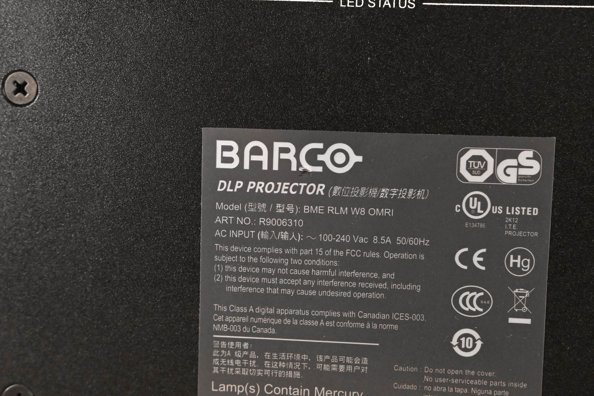 Barco RLM-W8 8,000 Lumen WUXGA Large Venue Projector