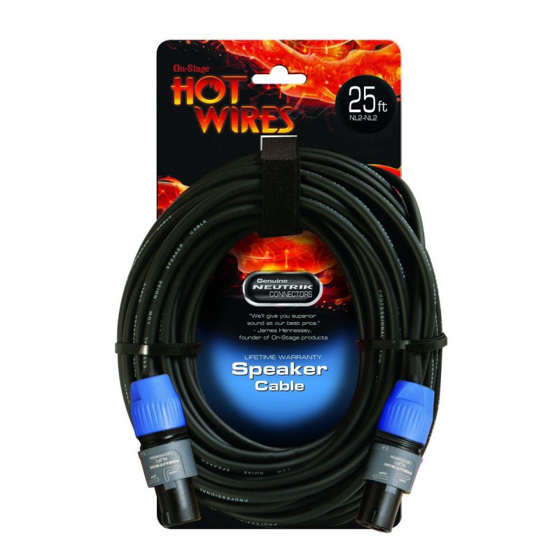 Speakon Cable with Neutrik Connectors (25', NL2-NL2)