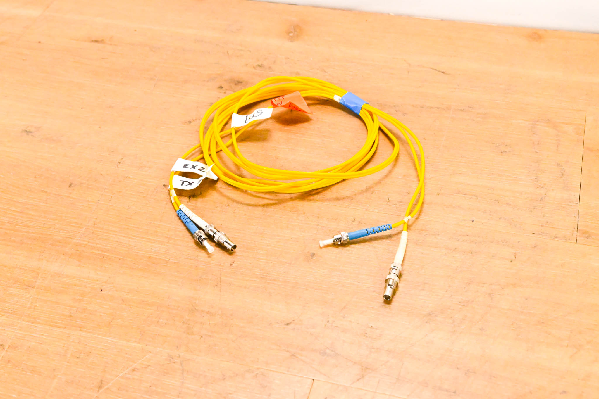Corning ST-ST Single Mode Duplex Fiber Optic Patch Cable - 10'