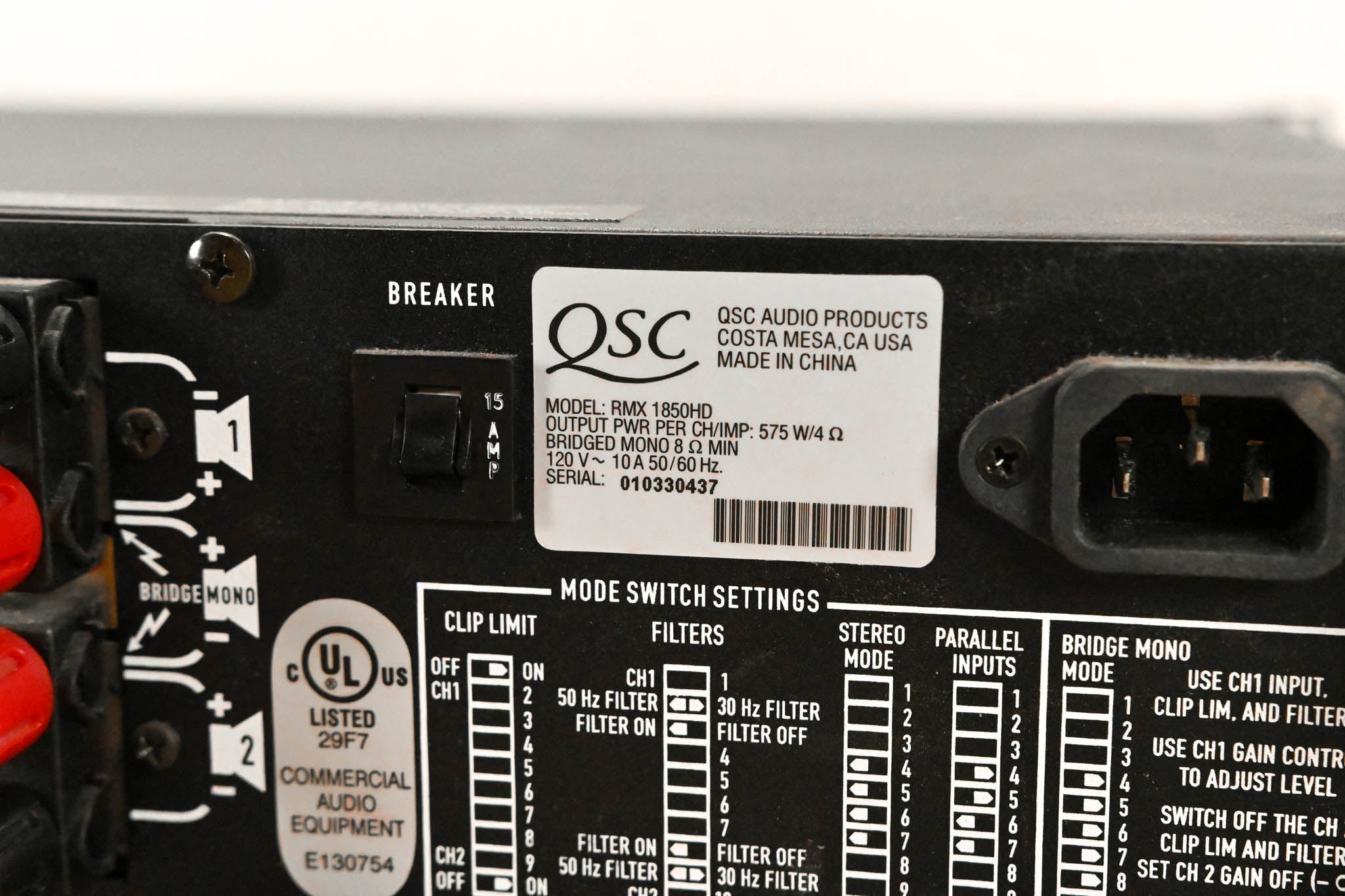 QSC RMX1850HD 2-Channel Power Amplifier