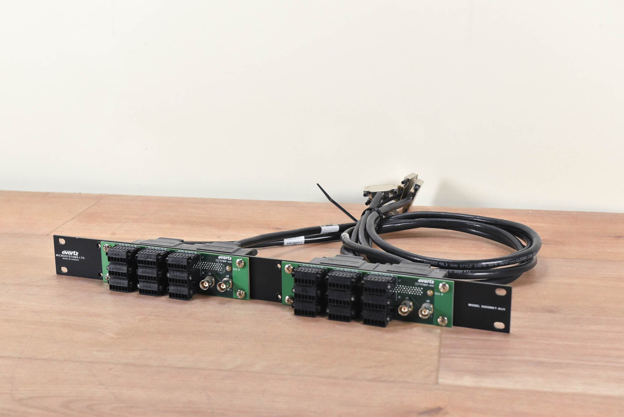 Evertz 3000MKT-AUX Mounting Kit with two 7767BHP-AUX Breakout Panels