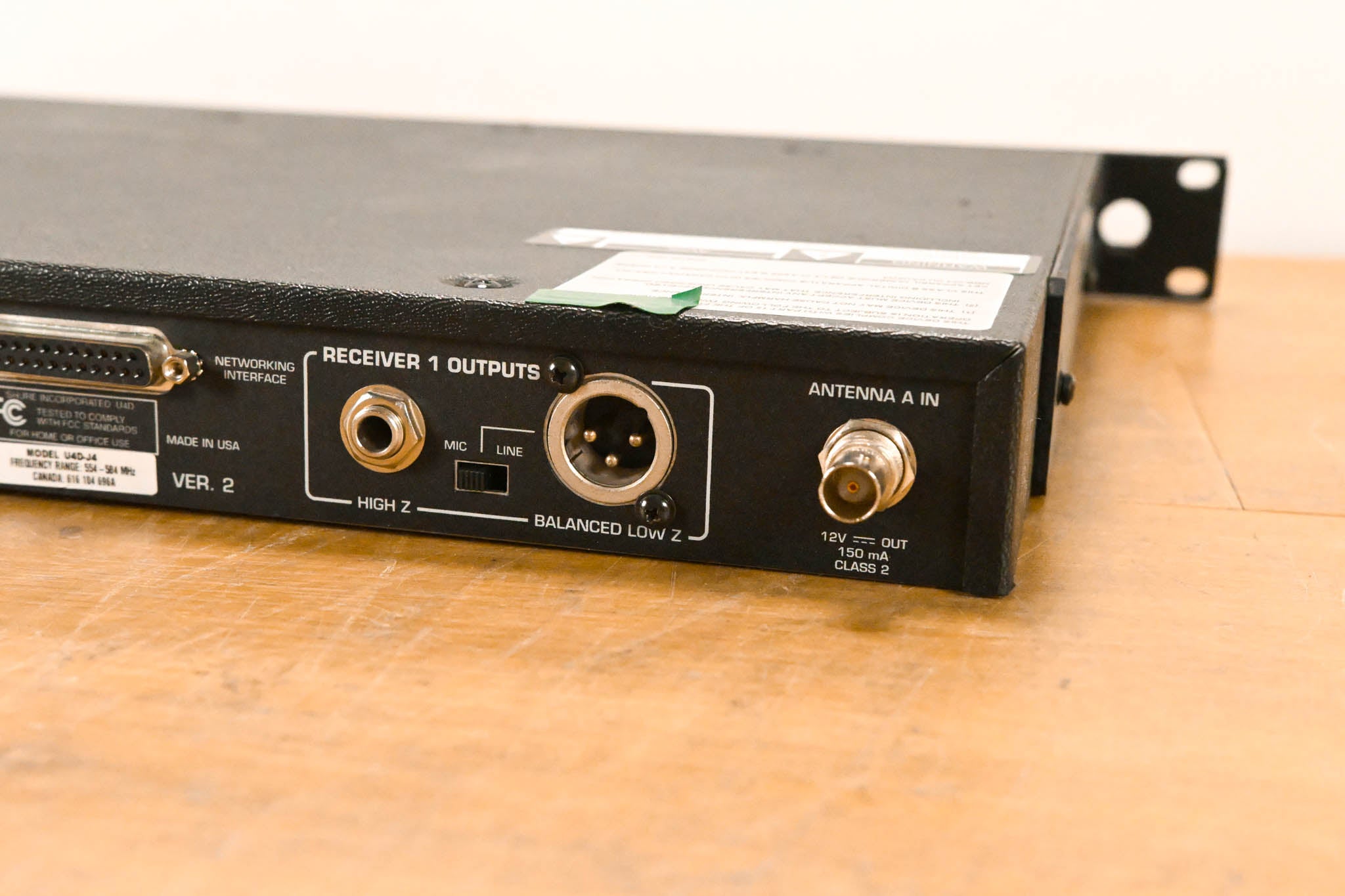 Shure U4D-J4 Dual-Channel Wireless Receiver with U1 Bodypack - J4 Band