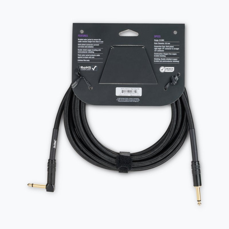 Production-Grade Braided Instrument Cable (Right Angle to Straight)