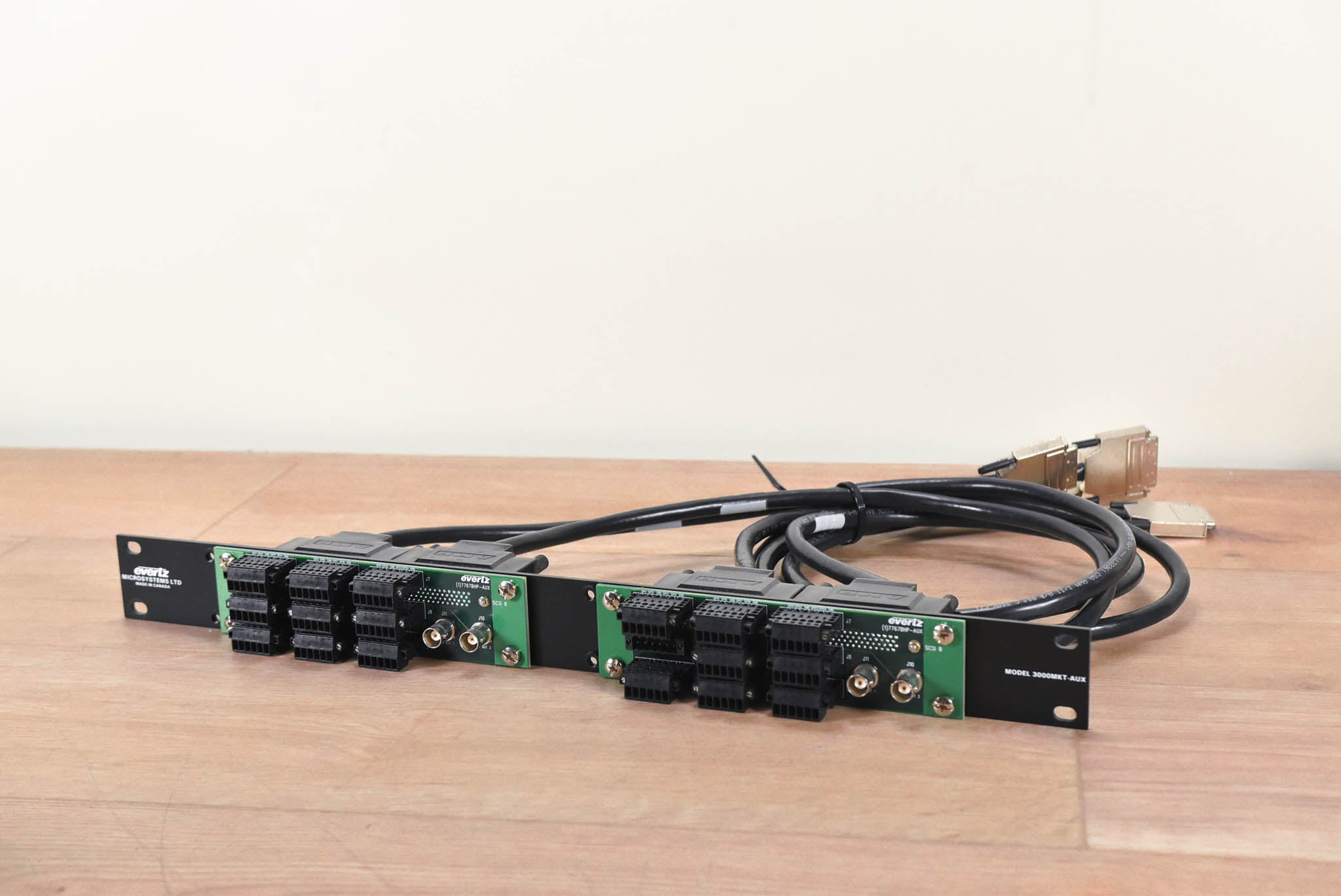 Evertz 3000MKT-AUX Mounting Kit with two 7767BHP-AUX Breakout Panels